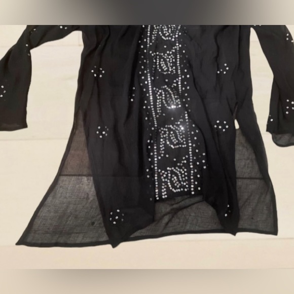 100% Silk V Neck Sequin Top Size 10 - Picture 5 of 12